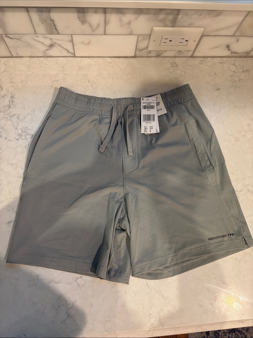 Abercrombie & Fitch Light Sage Drawstring Shorts